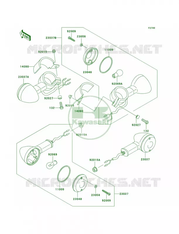 Turn Signals Kawasaki MOTOS 500 2009 Vulcan 500 LTD  EN500C9F