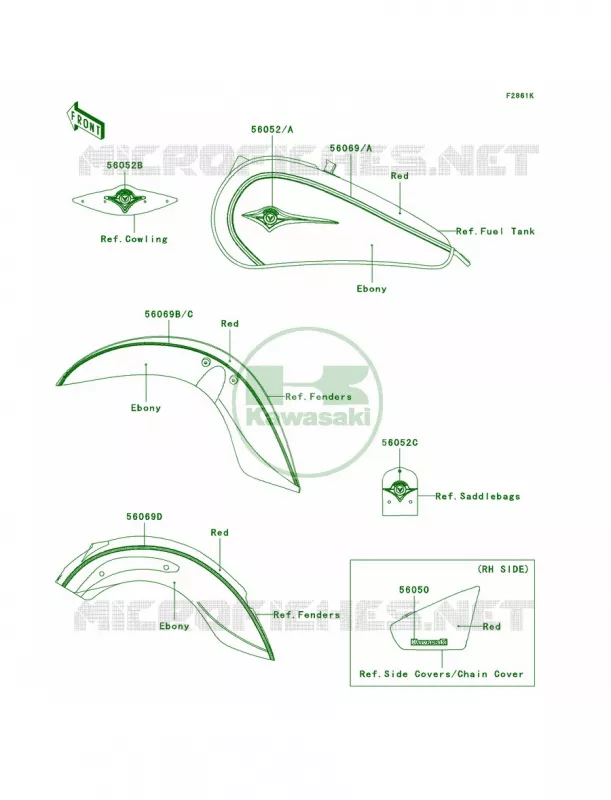 DecalsRedEbonyDAF Kawasaki MOTOS 900 2009 Vulcan 900 Classic LT  VN900D9F