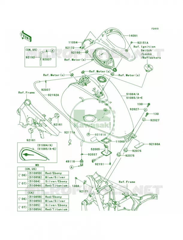 Fuel TankD6FD7F Kawasaki MOTOS 900 2009 Vulcan 900 Classic LT  VN900D9F