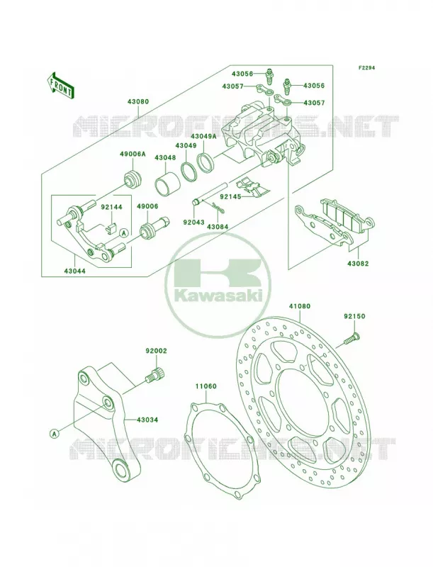 Rear Brake Kawasaki MOTOS 2000 2009 Vulcan 2000  VN2000G9F