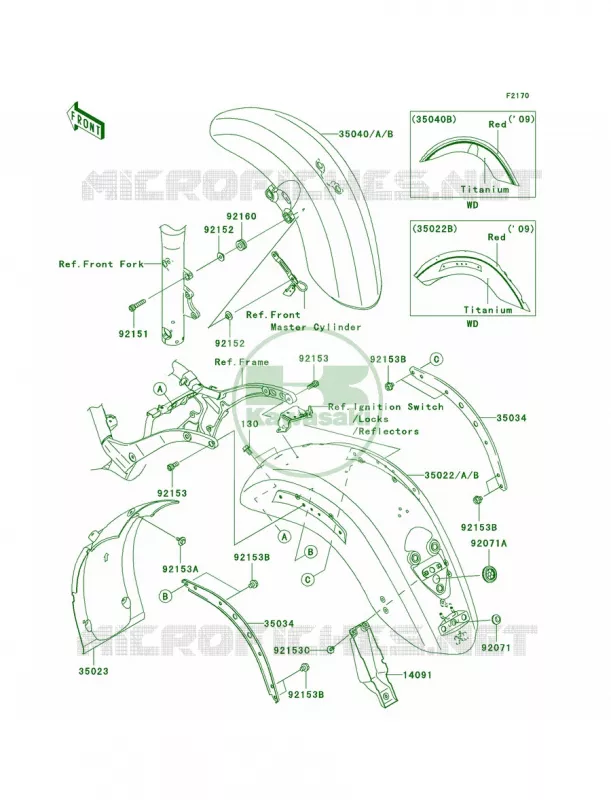 Fenders Kawasaki MOTOS 2000 2009 Vulcan 2000 Classic  VN2000H9F