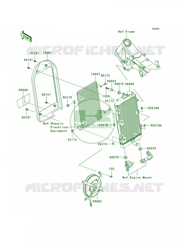 Radiator Kawasaki MOTOS 2000 2009 Vulcan 2000 Classic  VN2000H9F