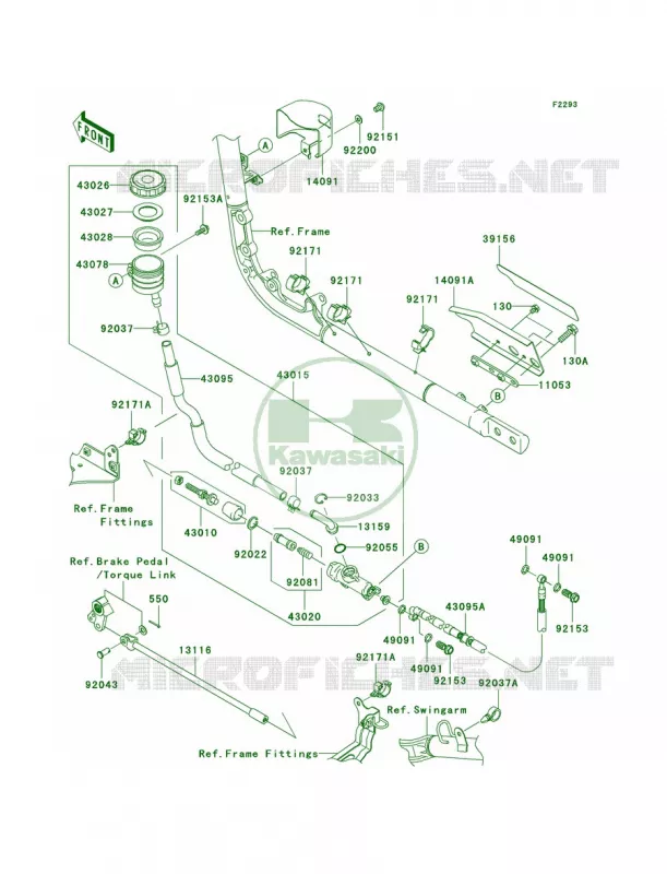 Rear Master Cylinder Kawasaki MOTOS 2000 2009 Vulcan 2000 Classic  VN2000H9F