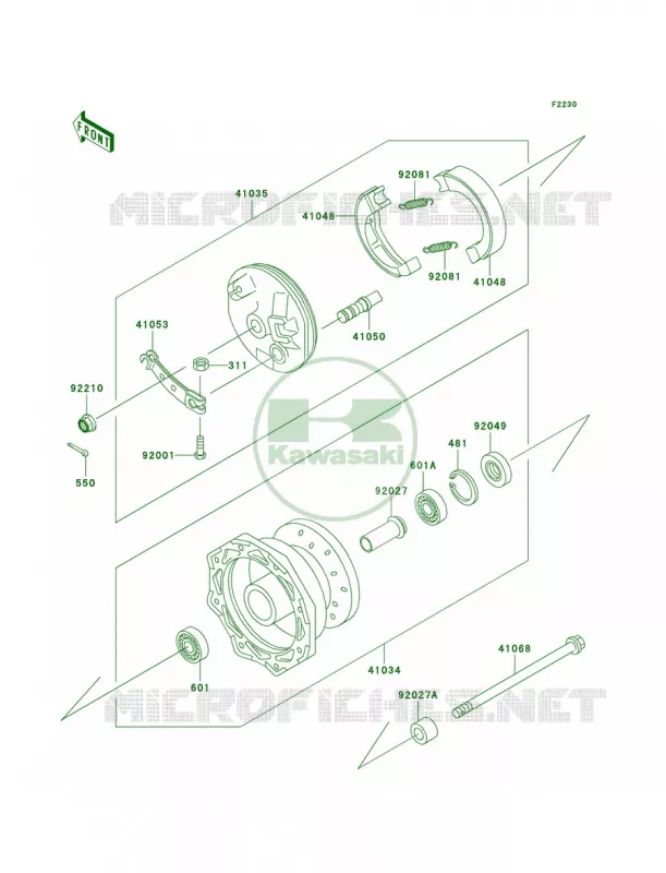 Front Hub Kawasaki MOTOS 110 2006 KLX110  KLX110A6F