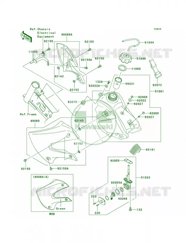 Fuel TankA6FA7F Kawasaki MOTOS 110 2006 KLX110  KLX110A6F