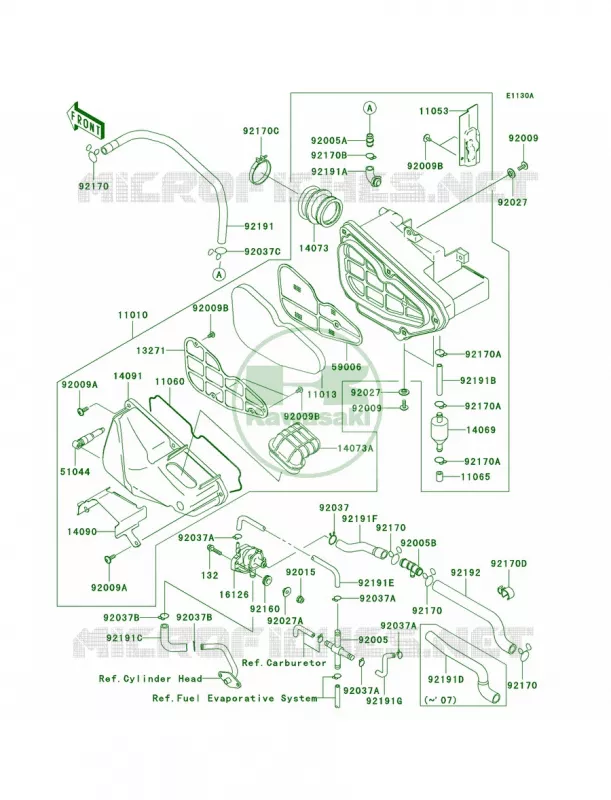 Air CleanerCA Kawasaki MOTOS 125 2009 ELIMINATOR 125  BN125A9F