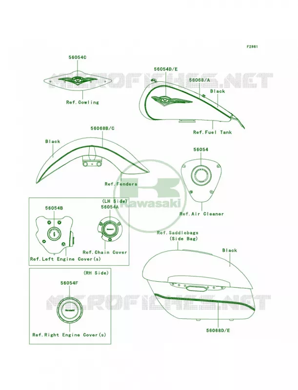 DecalsBlackC9F Kawasaki MOTOS 1700 2009 Vulcan 1700 Nomad  VN1700C9F