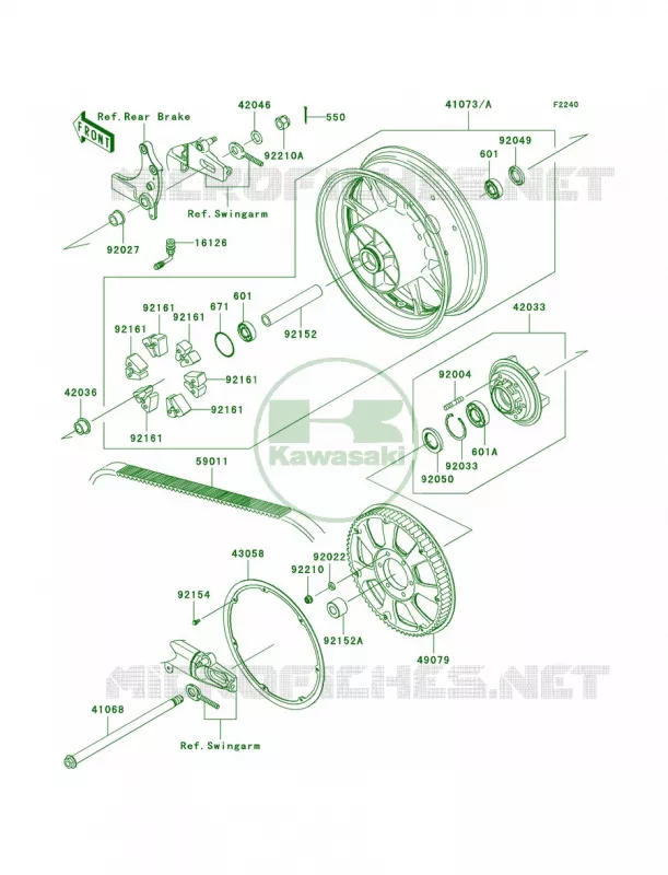 Rear WheelChain Kawasaki MOTOS 1700 2009 Vulcan 1700 Nomad  VN1700C9F