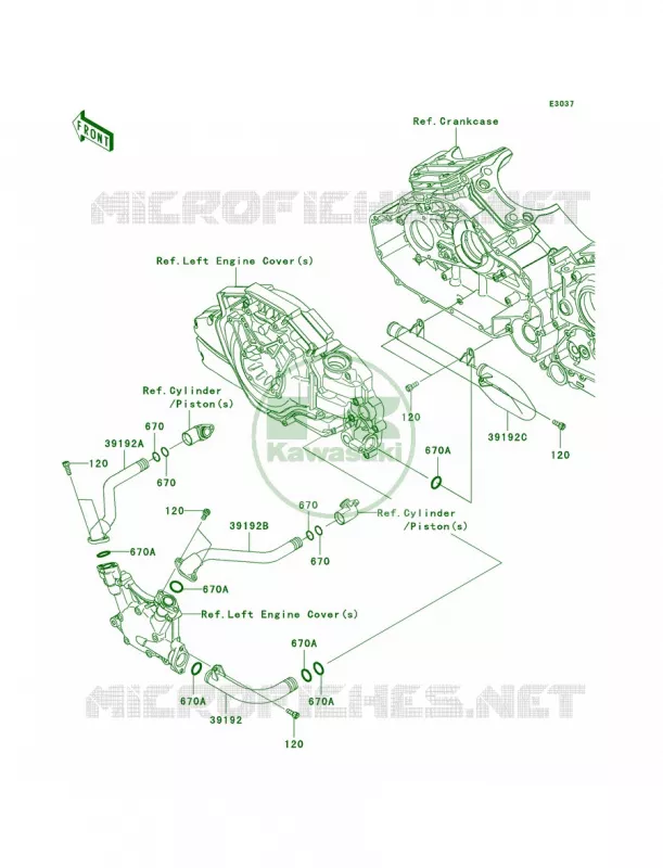 Water Pipe Kawasaki MOTOS 1700 2009 Vulcan 1700 Nomad  VN1700C9F
