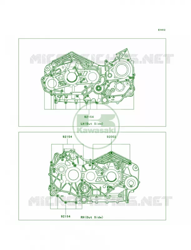 Crankcase Bolt Pattern Kawasaki MOTOS 1700 2009 Vulcan 1700 Classic  VN1700E9F