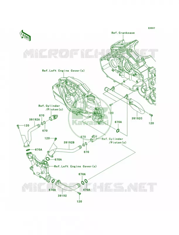 Water Pipe Kawasaki MOTOS 1700 2009 Vulcan 1700 Classic  VN1700E9F