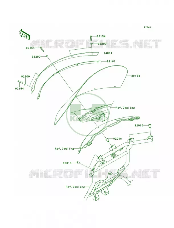 Windshield Kawasaki MOTOS 1700 2009 Vulcan 1700 Voyager  VN1700A9FA