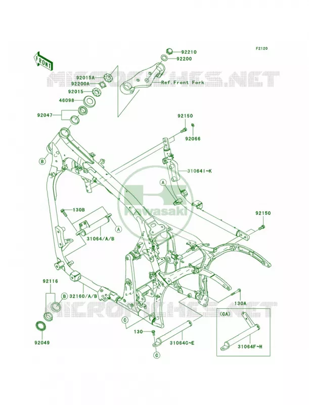 Frame Kawasaki MOTOS 900 2009 Vulcan 900 Custom  VN900C9F