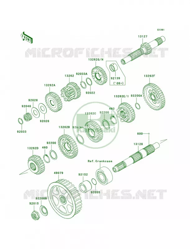Transmission Kawasaki MOTOS 900 2009 Vulcan 900 Custom  VN900C9F