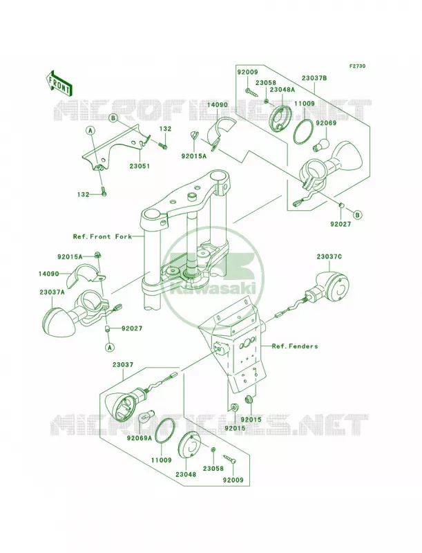 Turn Signals Kawasaki MOTOS 900 2009 Vulcan 900 Custom  VN900C9F