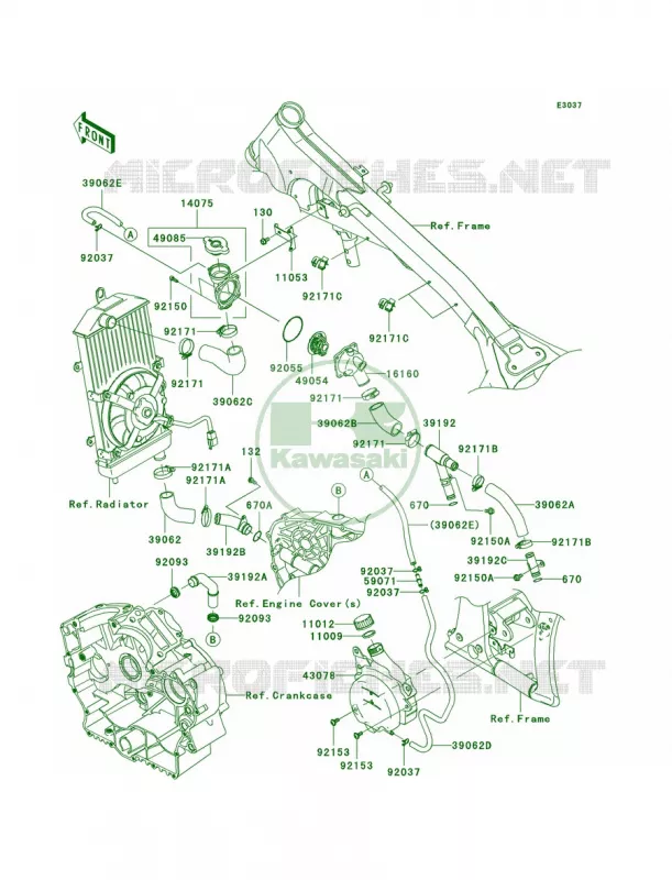 Water Pipe Kawasaki MOTOS 900 2009 Vulcan 900 Custom  VN900C9F
