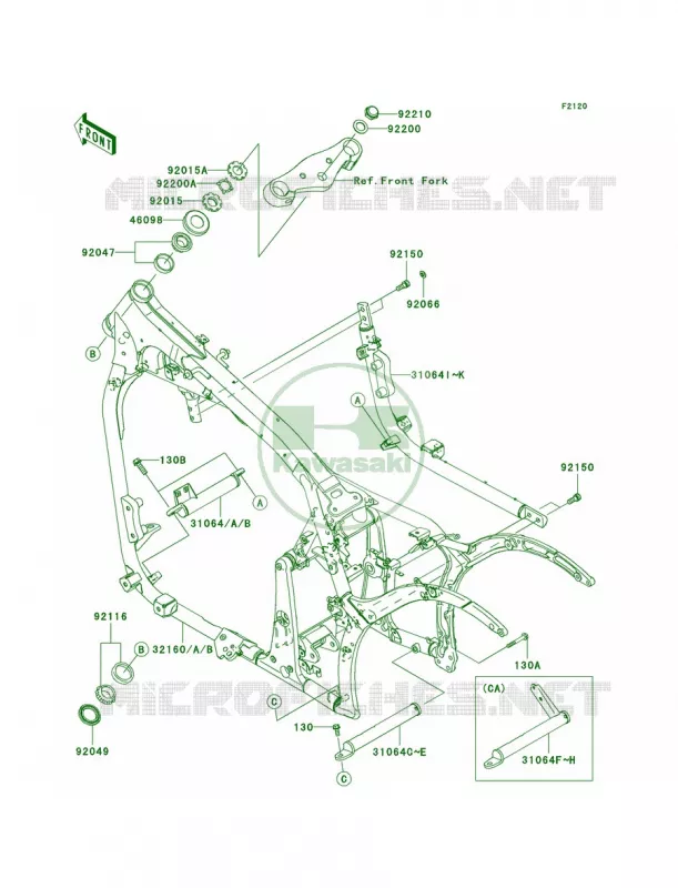 Frame Kawasaki MOTOS 900 2009 Vulcan 900 Custom   VN900C9FA