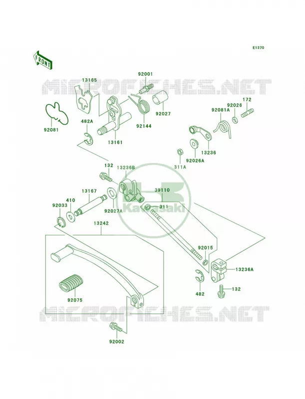 Gear Change Mechanism Kawasaki MOTOS 500 2008 Vulcan 500 LTD  EN500C8F