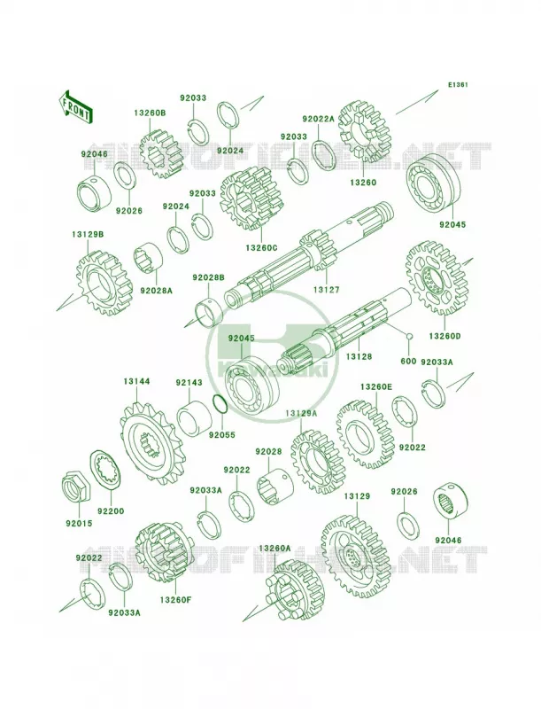Transmission Kawasaki MOTOS 500 2008 Vulcan 500 LTD  EN500C8F
