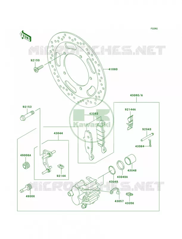 Front Brake Kawasaki MOTOS 900 2008 Vulcan 900 Classic  VN900B8F
