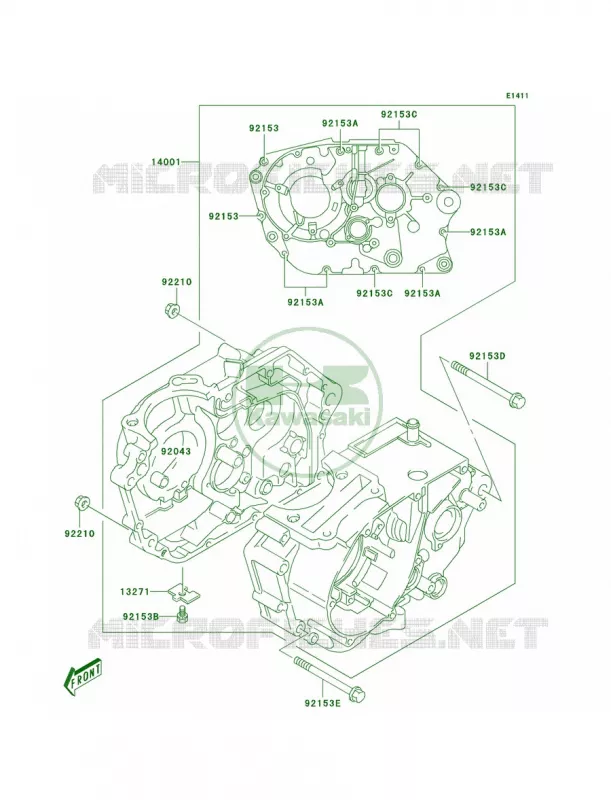 Crankcase Kawasaki MOTOS 125 2006 KLX125  KLX125A6F
