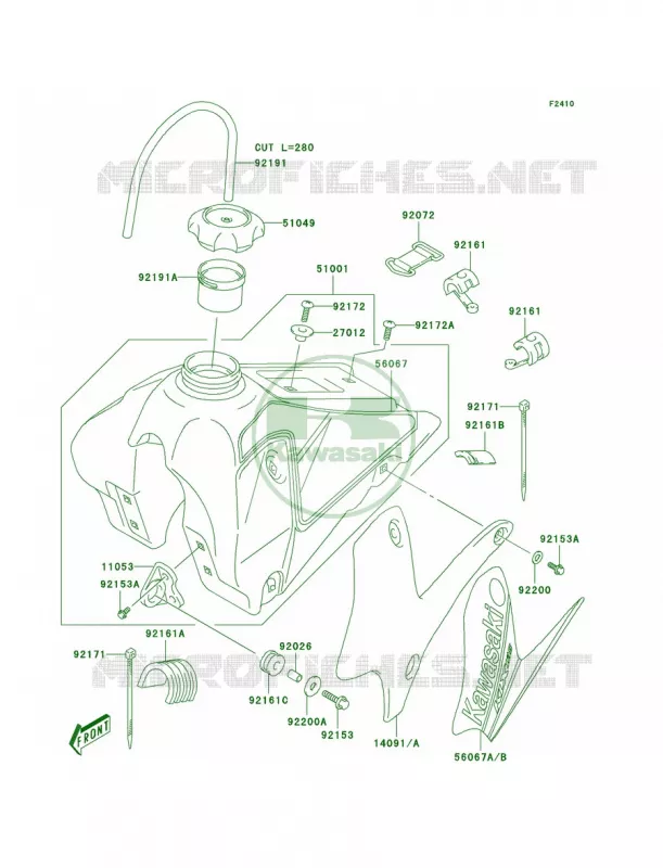 Fuel Tank Kawasaki MOTOS 125 2006 KLX125  KLX125A6F