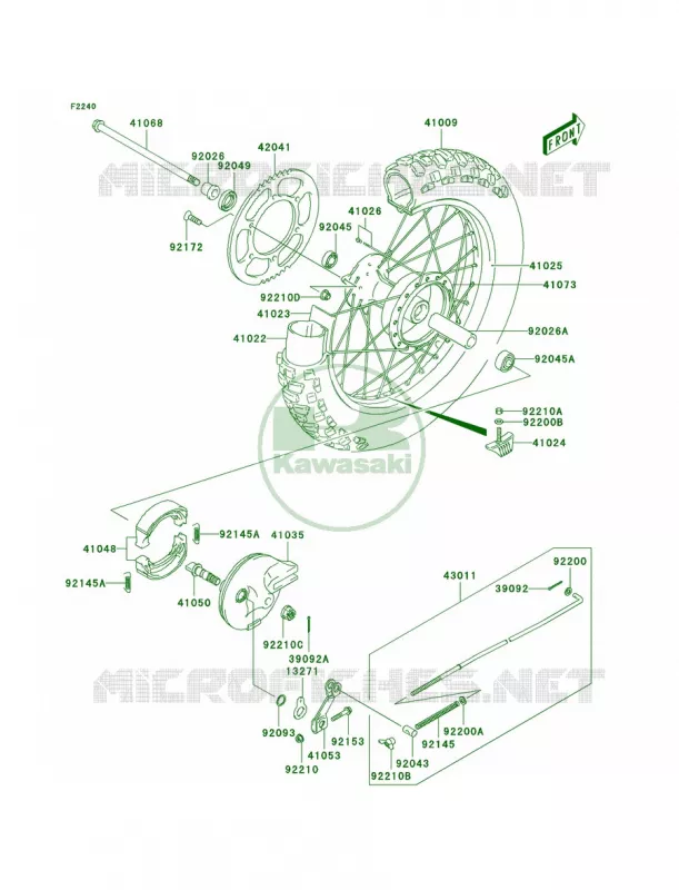Rear Hub Kawasaki MOTOS 125 2006 KLX125  KLX125A6F