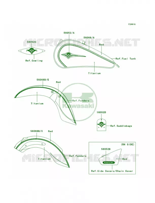DecalsRedTitaniumD9F Kawasaki MOTOS 900 2008 Vulcan 900 Classic LT  VN900D8F