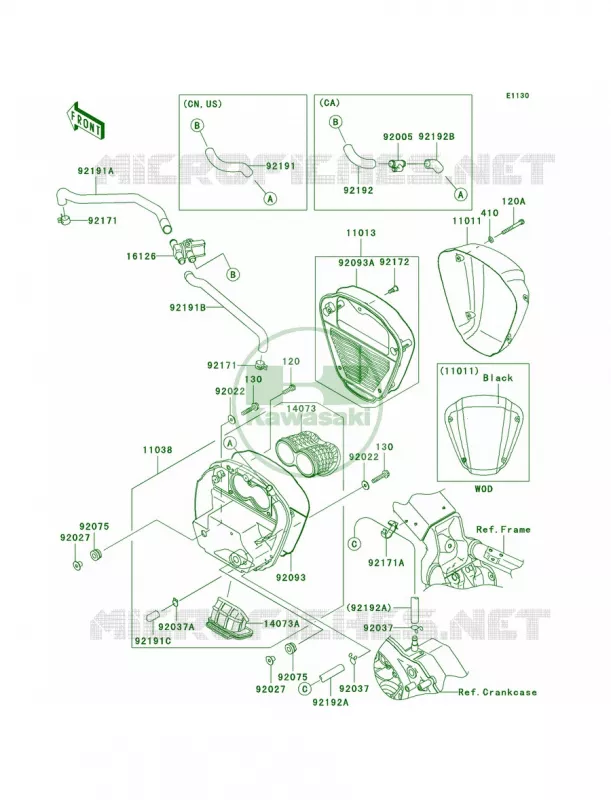 Air Cleaner Kawasaki MOTOS 2000 2008 Vulcan 2000  VN2000G8F