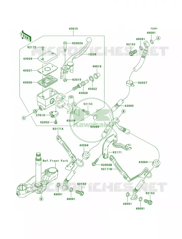 Front Master Cylinder Kawasaki MOTOS 2000 2008 Vulcan 2000  VN2000G8F