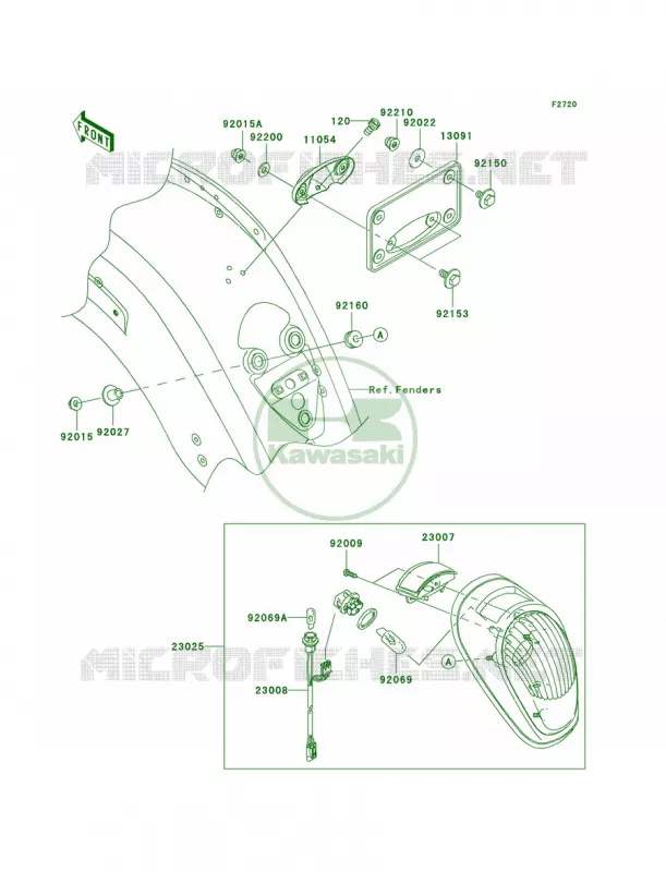 Taillights Kawasaki MOTOS 2000 2008 Vulcan 2000 Classic  VN2000H8F
