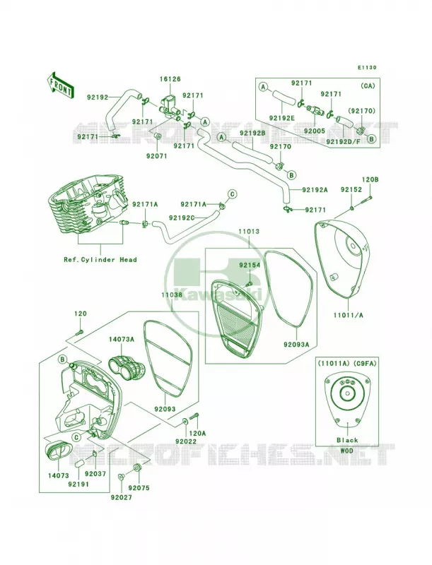 Air Cleaner Kawasaki MOTOS 900 2008 Vulcan 900 Custom  VN900C8F