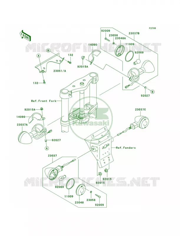 Turn Signals Kawasaki MOTOS 900 2008 Vulcan 900 Custom  VN900C8F