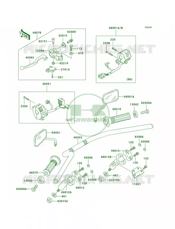 Handlebar Kawasaki MOTOS 125 2007 Eliminator 125  BN125A7F