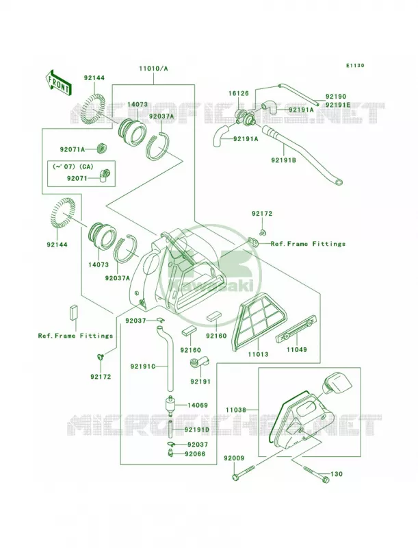 Air Cleaner Kawasaki MOTOS 500 2007 Vulcan 500 LTD  EN500C7F