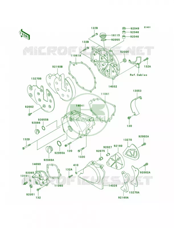 Engine Covers Kawasaki MOTOS 500 2007 Vulcan 500 LTD  EN500C7F