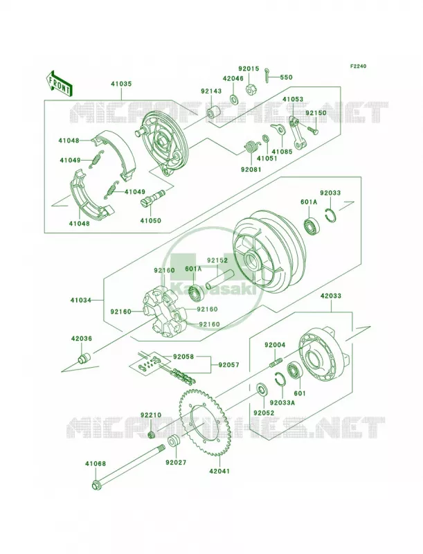 Rear WheelChain Kawasaki MOTOS 500 2007 Vulcan 500 LTD  EN500C7F