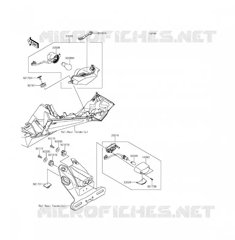 FEUX ARRI&Egrave;RE(S) Kawasaki MOTOS 250 2015 Z250SL ABS  BR250FFS