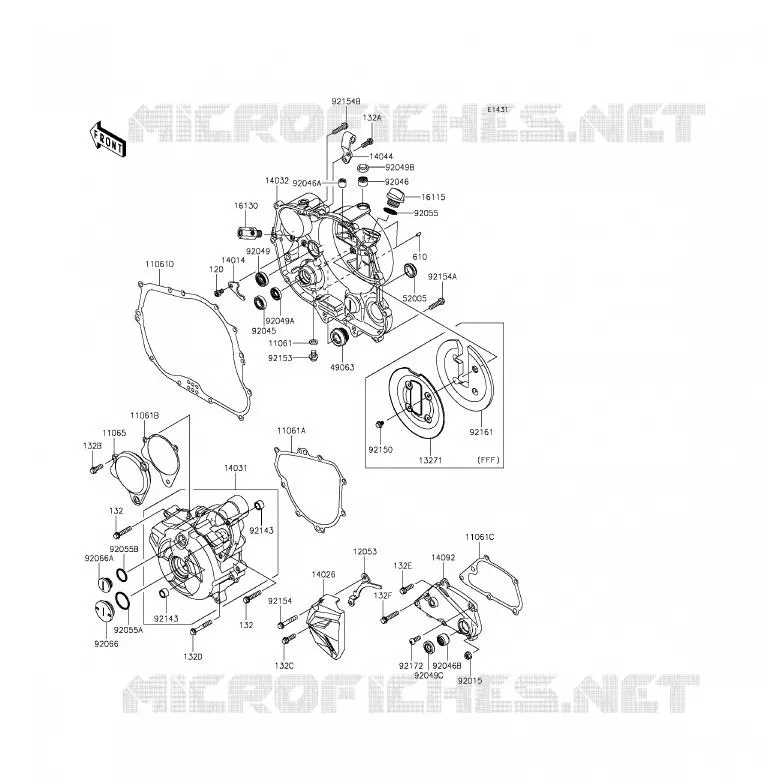 COUVERCLES MOTEUR Kawasaki MOTOS 250 2015 Z250SL ABS  BR250FFS