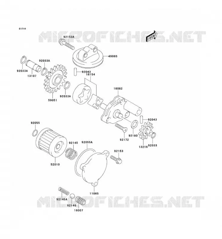 POMPE A HUILE/FILTRE &Agrave; HUILE Kawasaki QUAD 400 2005 KFX400  KSF400-A3