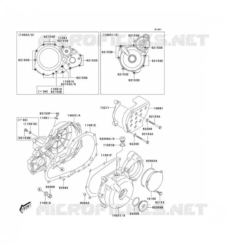 COUVERCLES MOTEUR Kawasaki QUAD 400 2005 KFX400  KSF400-A3