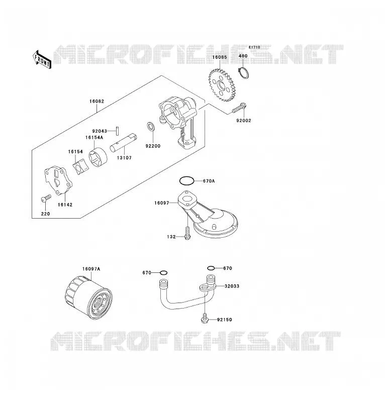 POMPE A HUILE Kawasaki MOTOS 500 2004 ER-5  ER500-C4P