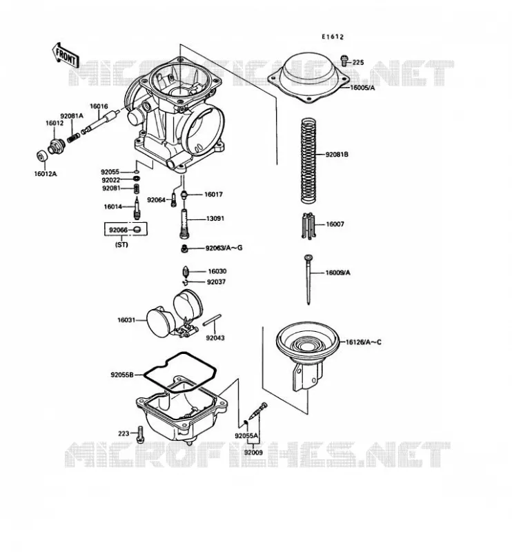 PI&Egrave;CES DE CARBURATEUR Kawasaki MOTOS 500 1991 GPZ500S  EX500-B4