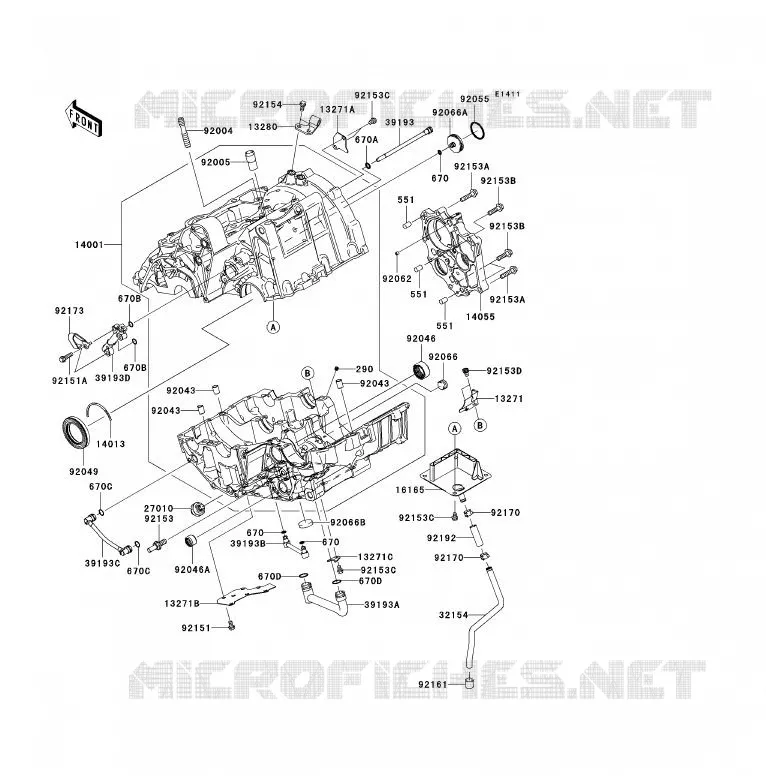 CARTER MOTEUR(S) Kawasaki MOTOS 650 2012 VERSYS 650 ABS  KLE650DCFW