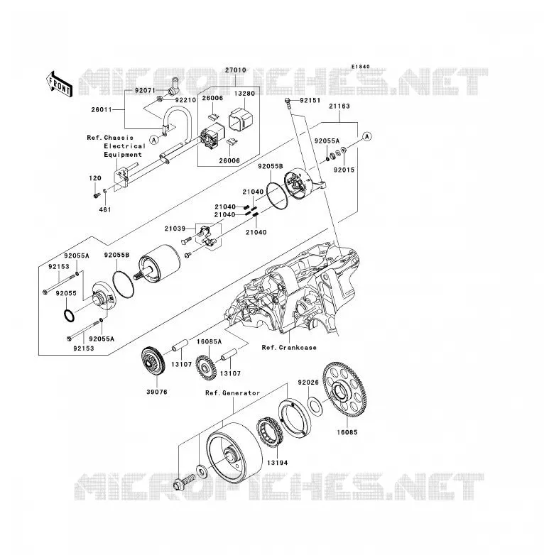 D&Eacute;MARREUR Kawasaki MOTOS 650 2012 VERSYS 650 ABS  KLE650DCFW