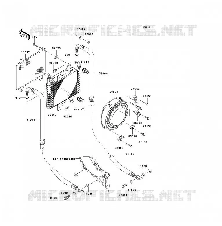 RADIATEUR D'HUILE Kawasaki QUAD 360 2009 KVF360  KVF360B9F