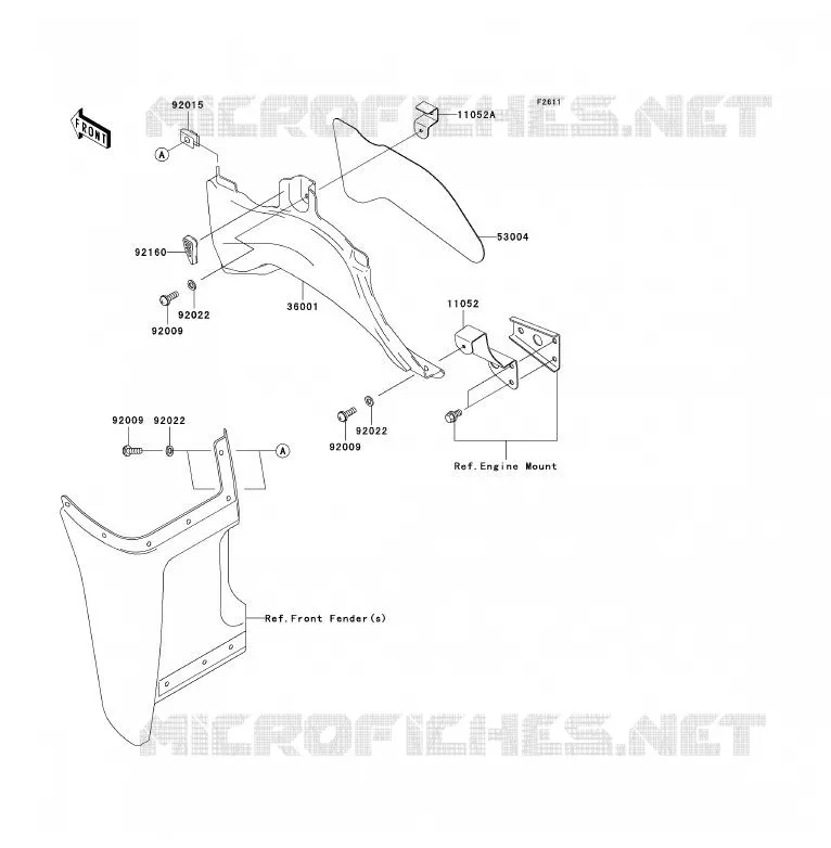CACHE LAT&Eacute;RAL Kawasaki QUAD 360 2009 KVF360  KVF360B9F