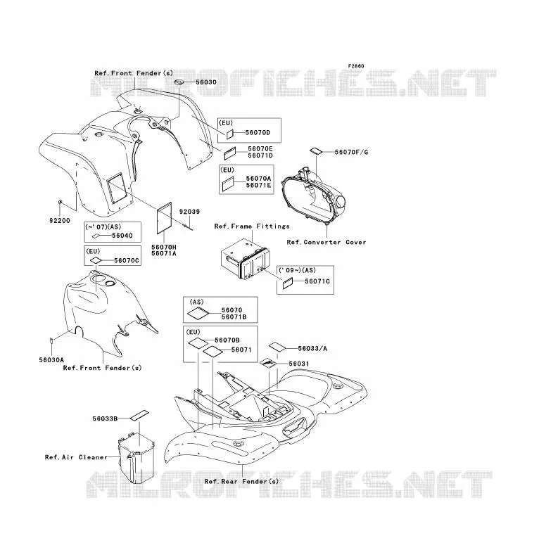 LABEL Kawasaki QUAD 360 2009 KVF360  KVF360B9F