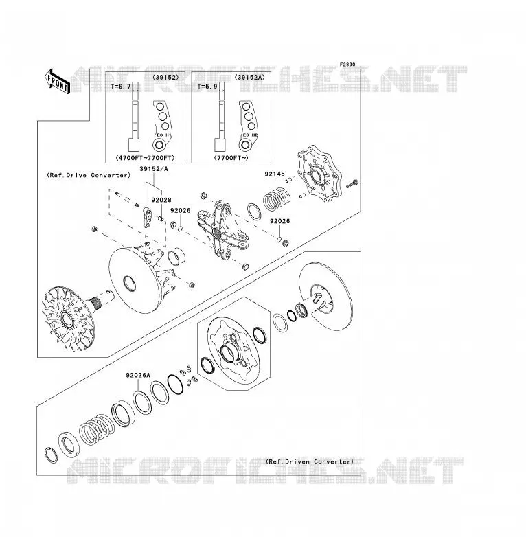 PIECE EN OPTION(CONVERTISSEUR) Kawasaki QUAD 360 2009 KVF360  KVF360B9F