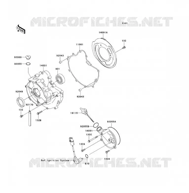 COUVERCLES MOTEUR Kawasaki QUAD 360 2009 KVF360  KVF360B9F